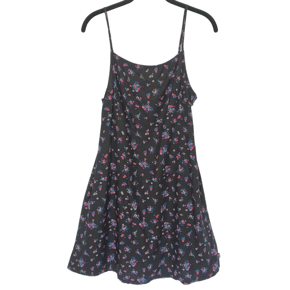 VANS Black Floral Mandi Cami Dress M Women's  Summer